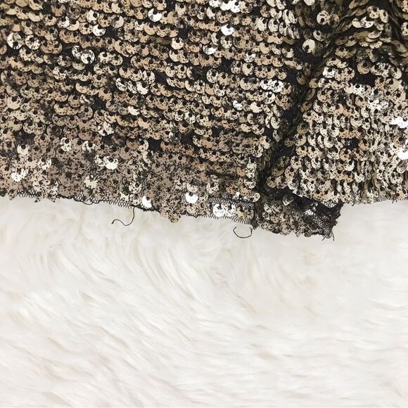 ANTHROPOLOGIE Maeve Orleans Gold Sequin Midi Skirt Metallic Party Size Small New - Picture 15 of 16